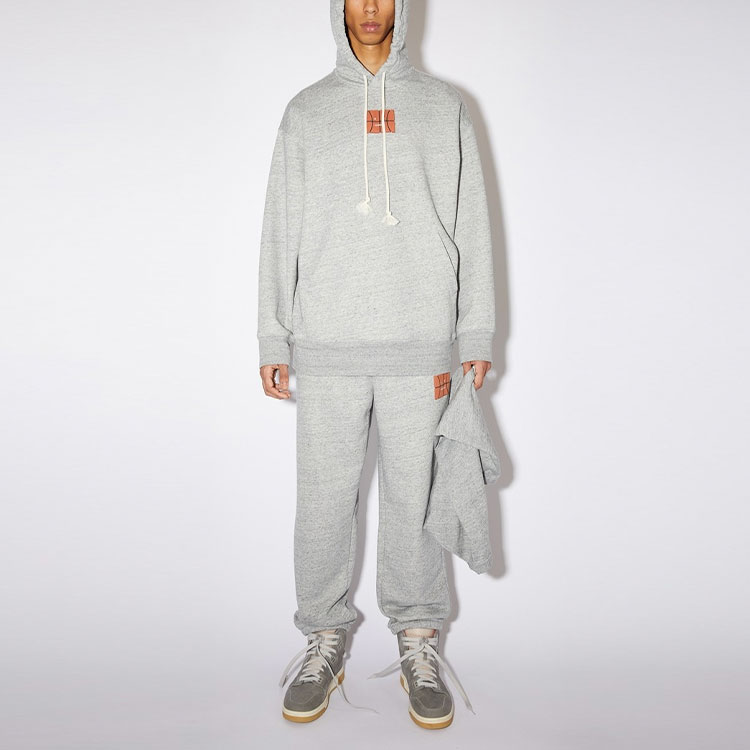 Lookbook Hoodie Grafiti Emoji Bola Keranjang Unisex Kelabu Acne Studios FW21. CI0078-CC3