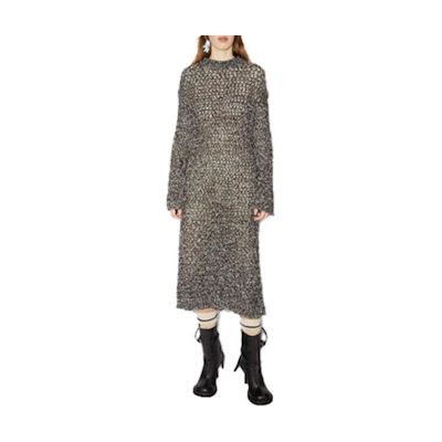 Acne Studios FW21 Black Casual Knit Long Sleeve Cut-Out Dress. A20333-J83
