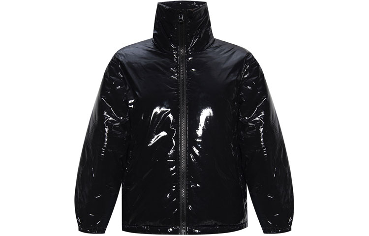 Order Acne Studios FW21 Black Glossy Cotton Jacket with Face Patch Unisex C90066-900