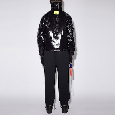 Acne Studios FW21 Black Glossy Cotton Jacket with Face Patch Unisex C90066-900 Purchase Acne Studios FW21 Black Glossy Cotton Jacket with Face Patch Unisex C90066-900