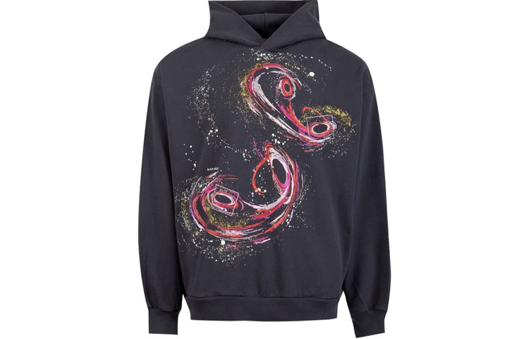 Acne Studios FW21 Black Logo Embroidered Cotton Hoodie BI0132-BM0