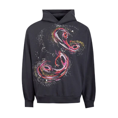 Acne Studios FW21 Black Logo Embroidered Cotton Hoodie BI0132-BM0
