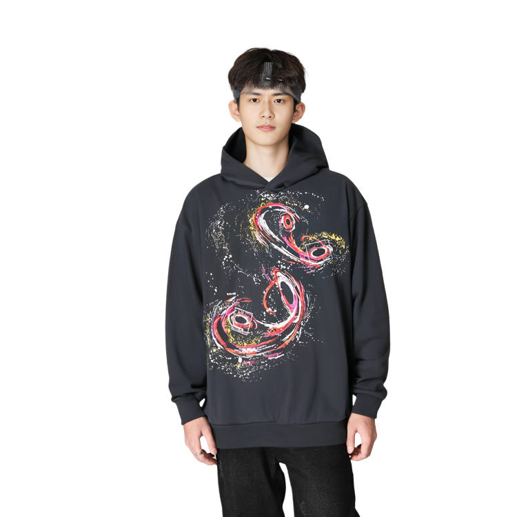 Details for Acne Studios FW21 Black Logo Embroidered Cotton Hoodie BI0132-BM0