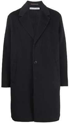 Acne Studios FW21 Black Single-Breasted Mid-Length Coat with Notched Lapel B90412-900 Order Acne Studios FW21 Black Single-Breasted Mid-Length Coat with Notched Lapel B90412-900