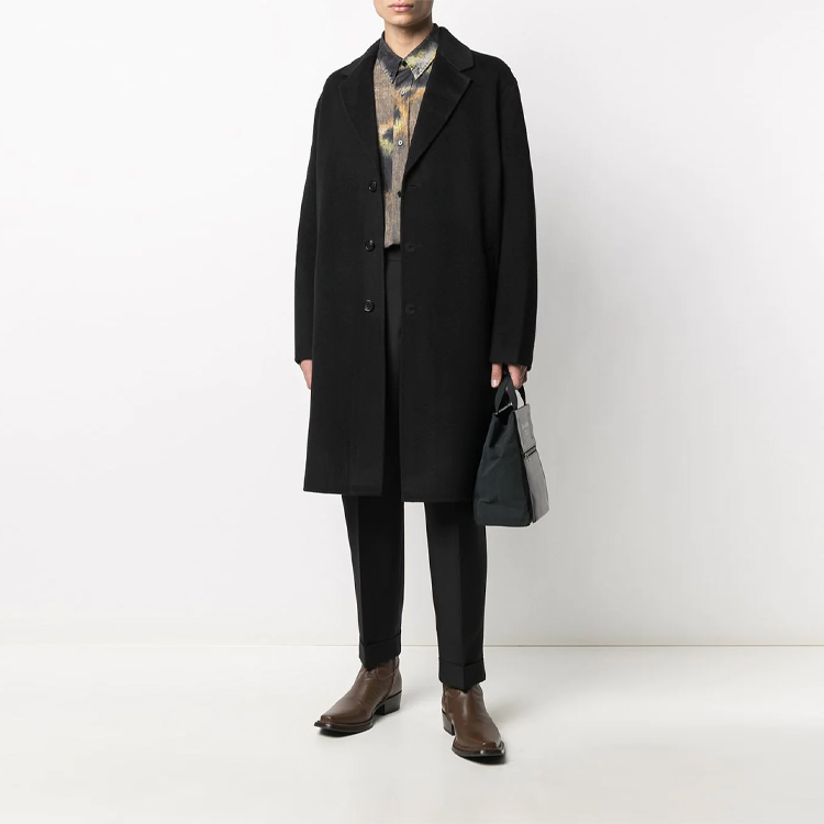 Lookbook Acne Studios FW21 Black Single-Breasted Mid-Length Coat with Notched Lapel B90412-900
