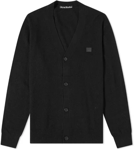 acne-studios-fw-21-black-wool-v-neck-cardigan-sweater-unisex-with-face-motif-c60038-900