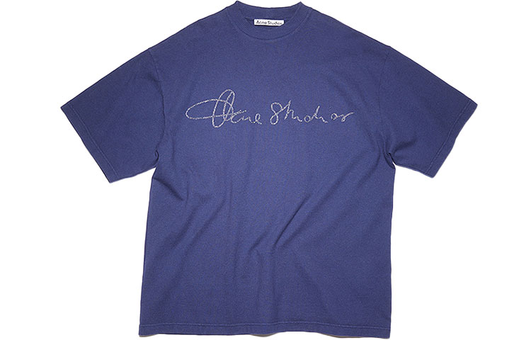 Lookbook Acne Studios FW21 藍色棉質短袖圓領T恤 BL0280-135