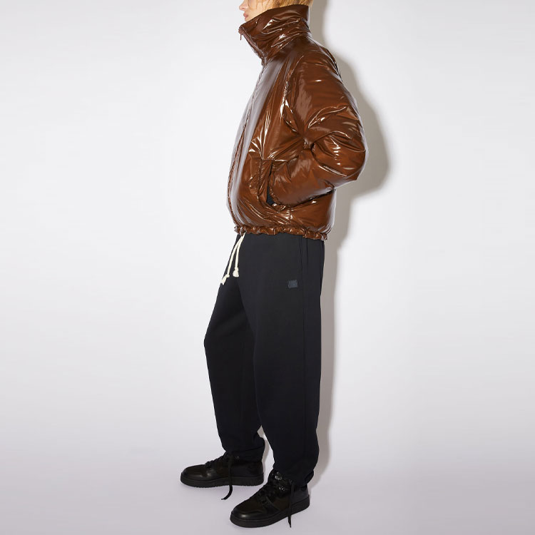 Purchase Acne Studios FW21棕色光泽面带脸标羽绒服男女同款. C90066-ADO