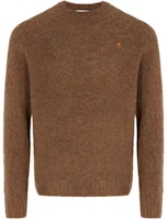 Acne Studios FW21 Brown Wool Pullover Sweater with Logo Embroidery B60208-ADN Acne Studios FW21 Brown Wool Pullover Sweater with Logo Embroidery B60208-ADN