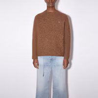 Lookbook Acne Studios FW21 Brown Wool Pullover Sweater with Logo Embroidery B60208-ADN