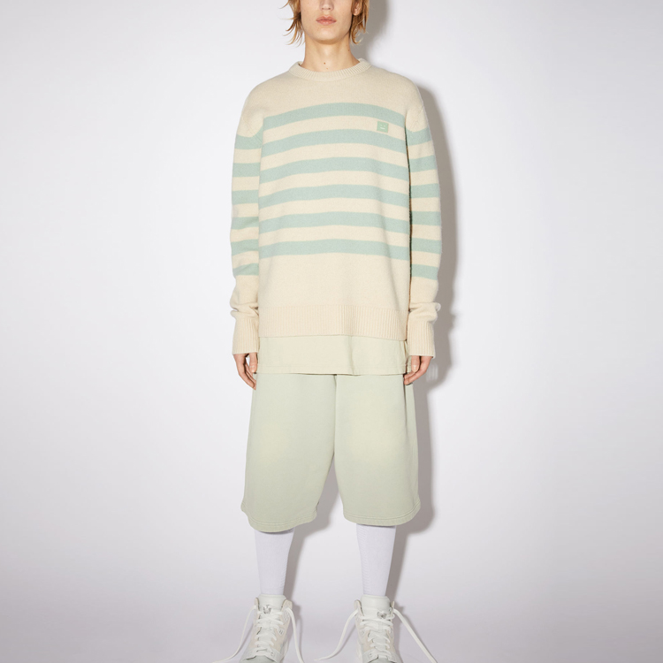 Lookbook アクネストゥディオズ FW21 クラシック ストライプ ウールセーター ミントグリーン ユニセックス. C60041-AMR