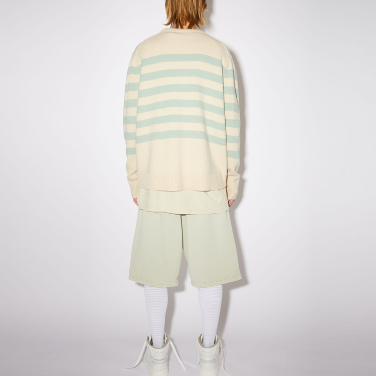 Shop アクネストゥディオズ FW21 クラシック ストライプ ウールセーター ミントグリーン ユニセックス. C60041-AMR