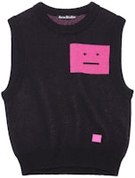 Acne Studios FW21 Contrast Logo Knit Wool Vest Unisex - Black C60044-CSN Acne Studios FW21 Contrast Logo Knit Wool Vest Unisex - Black C60044-CSN