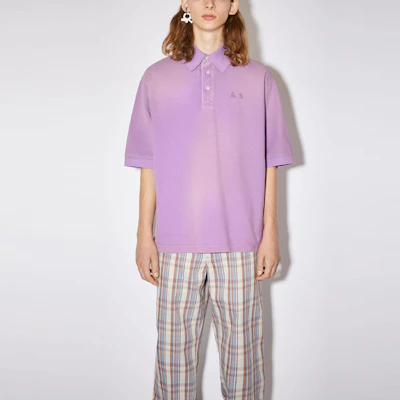 아크네 스튜디오 FW21 크로스 스티치 로고 자수 퍼플 폴로 셔츠 BL0271-BRG Lookbook 아크네 스튜디오 FW21 크로스 스티치 로고 자수 퍼플 폴로 셔츠 BL0271-BRG