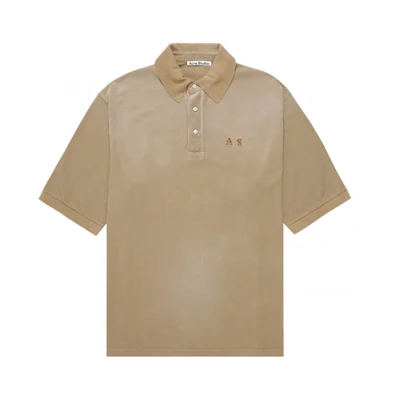 Acne Studios FW21 Distressed Solid Short Sleeve Polo Shirt Men’s Dark Brown BL0271-ADV