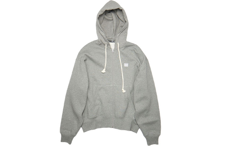 Acne Studios FW21 Drawstring Zip Hoodie Men’s Grey CI0074-X92