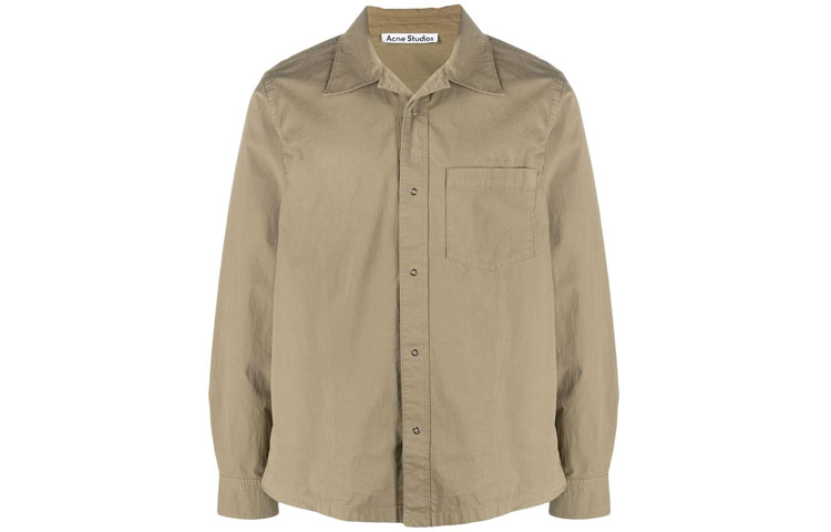 Acne Studios FW21 Embroidered Logo Plain Shirt Brown - . BB0343-ADY