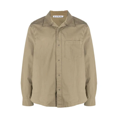 Acne Studios FW21 Embroidered Logo Plain Shirt Brown - . BB0343-ADY