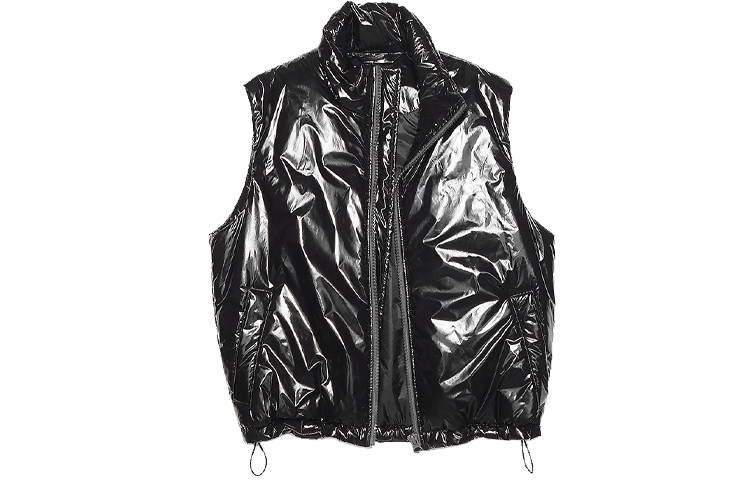 Acne Studios FW21 Glossy Quilted Zip Vest Unisex Black C90070-900