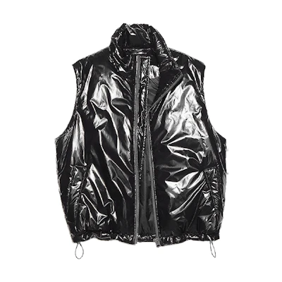 Acne Studios FW21 Glossy Quilted Zip Vest Unisex Black C90070-900
