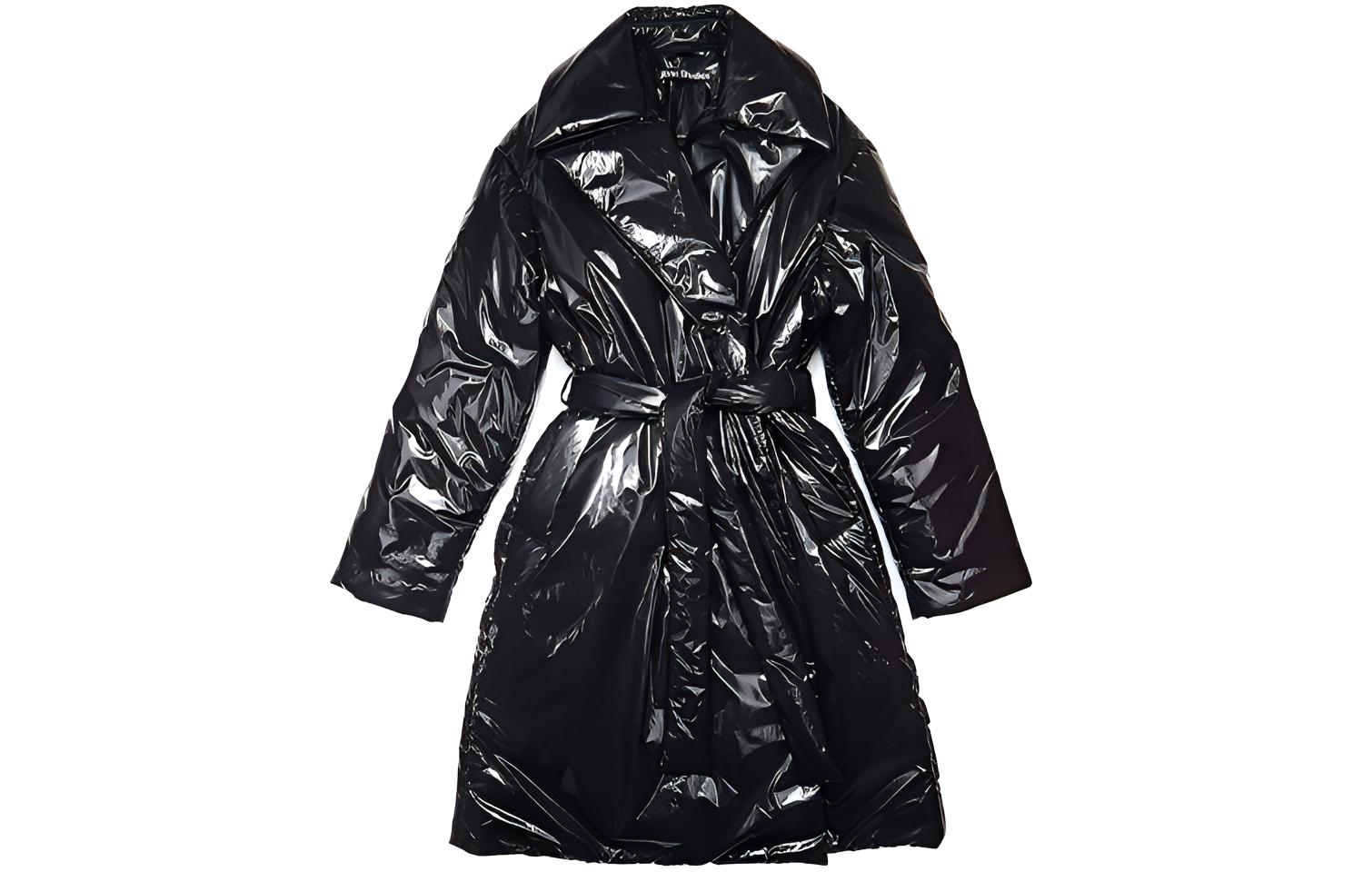 Acne Studios FW21 Glossy Waterproof Relaxed Face Coat Unisex Black C90073-900