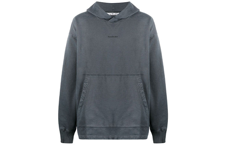 Acne Studios FW21 Logo Kangaroo Pocket Hoodie Grey BI0079-BHR