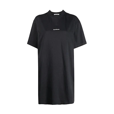 Acne Studios FW21 Logo T-Shirt Short Sleeve Dress Black. A20281-BLACK