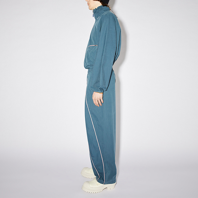 Shop Pantalones Jogger Sueltos Acne Studios FW21 con Cremallera y Cordón Hombre Azul. BK0399-AUZ