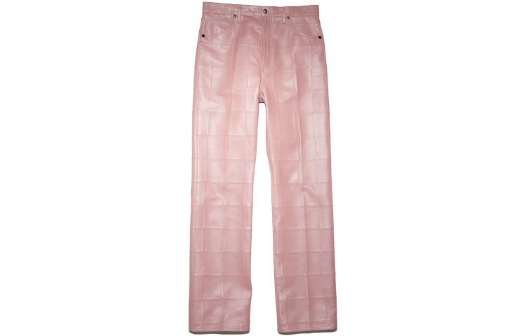Acne Studios FW21 Pink Leather Patchwork Casual Pants Men BK0414-ADJ