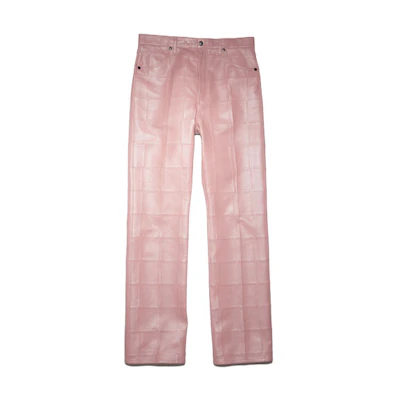 Acne Studios FW21 Pink Leather Patchwork Casual Pants Men BK0414-ADJ