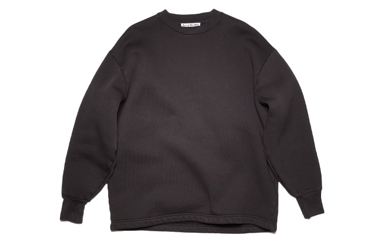 Acne Studios FW21 Plain Logo Crewneck Long Sleeve Sweatshirt Grey Brown BI0130-900