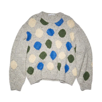 Acne Studios FW21 Polka Dot Wool Crewneck Sweater Grey B60202-AM4