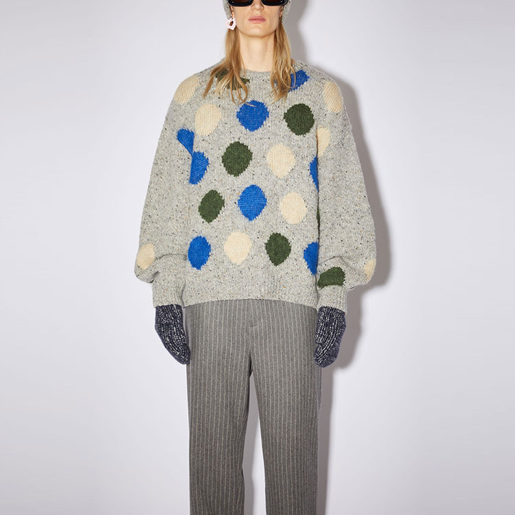 Acne Studios FW21 Polka Dot Wool Crewneck Sweater Grey B60202-AM4 圖 3