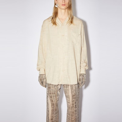 Acne Studios FW21 Relaxed Fit Long Sleeve Shirt Beige Men’s Casual Wear. BB0384-AEA Shop Acne Studios FW21 Relaxed Fit Long Sleeve Shirt Beige Men’s Casual Wear. BB0384-AEA