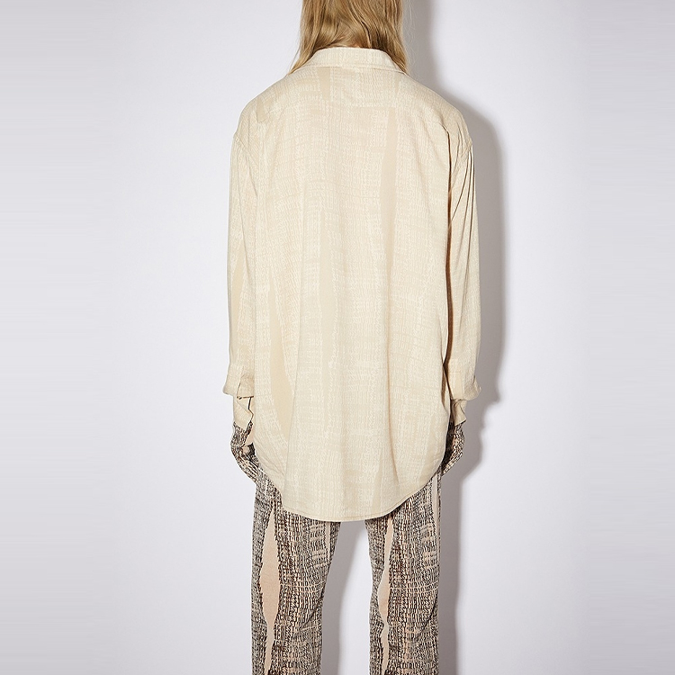 Purchase Acne Studios FW21 男士寬鬆休閒長袖襯衫 米色 衣著。 BB0384-AEA