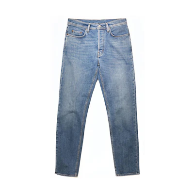 Acne Studios FW21 River Mid-Rise Slim Tapered Blue Denim Jeans for Men. B00174-863