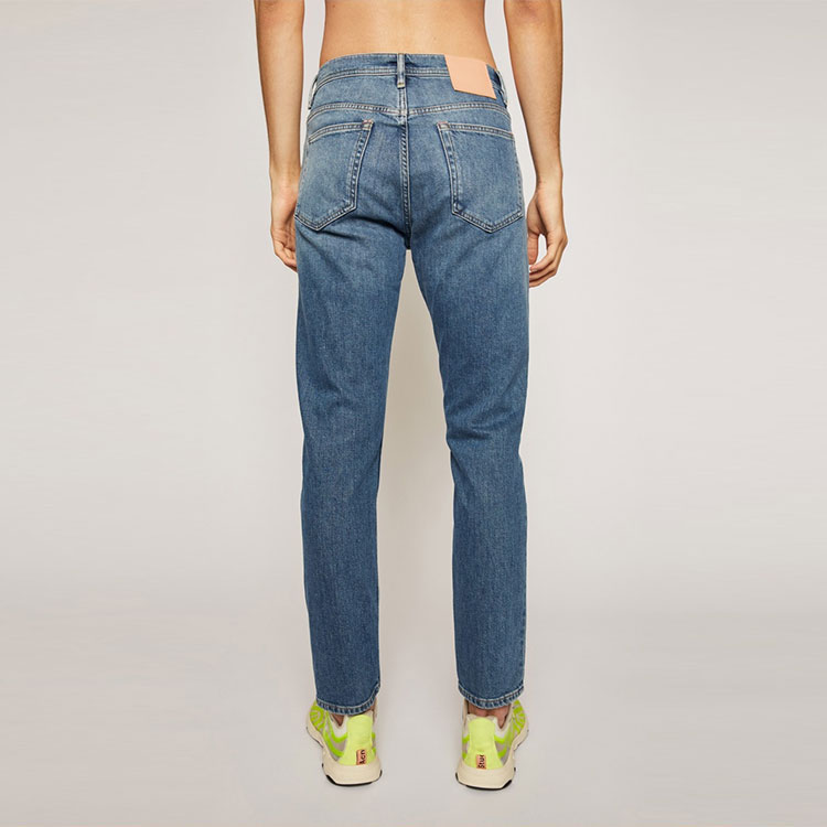 Shop Acne Studios 男士 FW21 中腰修身锥形蓝色牛仔裤. B00174-863