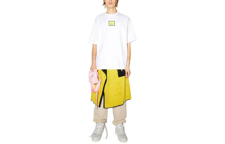 Acne Studios FW21 Smiley Face Unisex White T-Shirt. CL0101-183