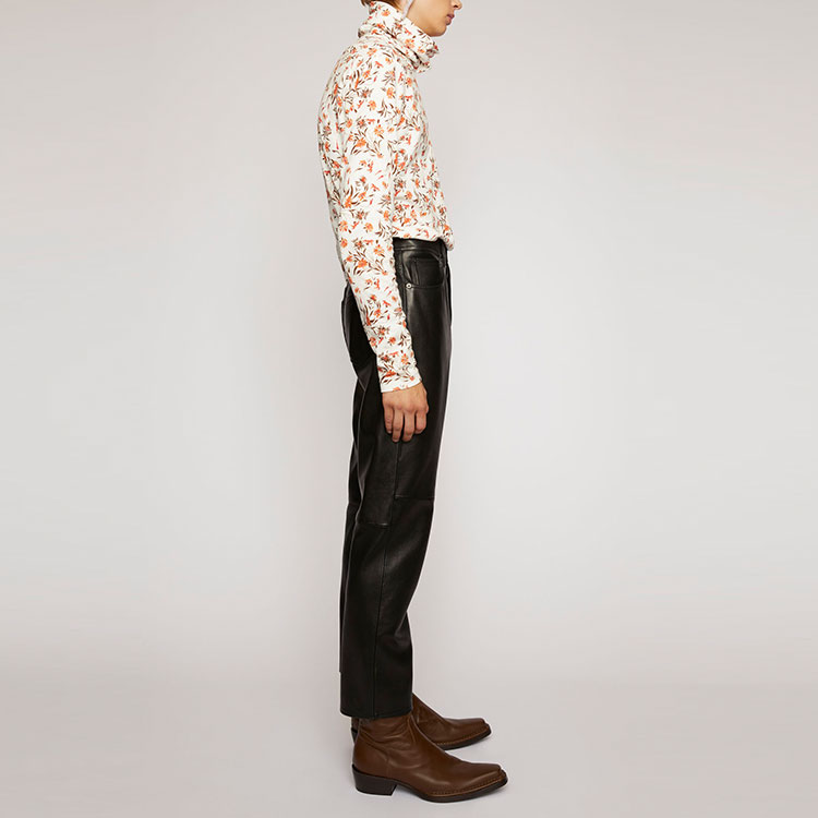 Purchase Acne Studios FW21 Celana Panjang Hitam Mid-Rise Straight-Leg Kasual Pria BK0253-900