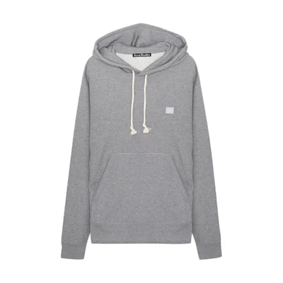 Acne Studios FW21 Solid Color Embroidered Face Drawstring Hoodie Grey Unisex CI0075-X92