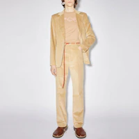Lookbook Acne Studios FW21純色喇叭休閒長褲卡其色 BK0402