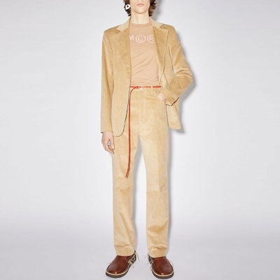 아크네 스튜디오 FW21 솔리드 컬러 플레어드 캐쥬얼 팬츠 카키 BK0402 Lookbook 아크네 스튜디오 FW21 솔리드 컬러 플레어드 캐쥬얼 팬츠 카키 BK0402