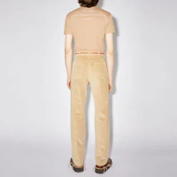 Shop Acne Studios FW21純色喇叭休閒長褲卡其色 BK0402
