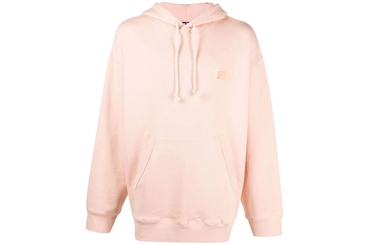 Acne Studios FW21 Unisex Face Logo Pink Cotton Hoodie Sweatshirt CI0079-AD5