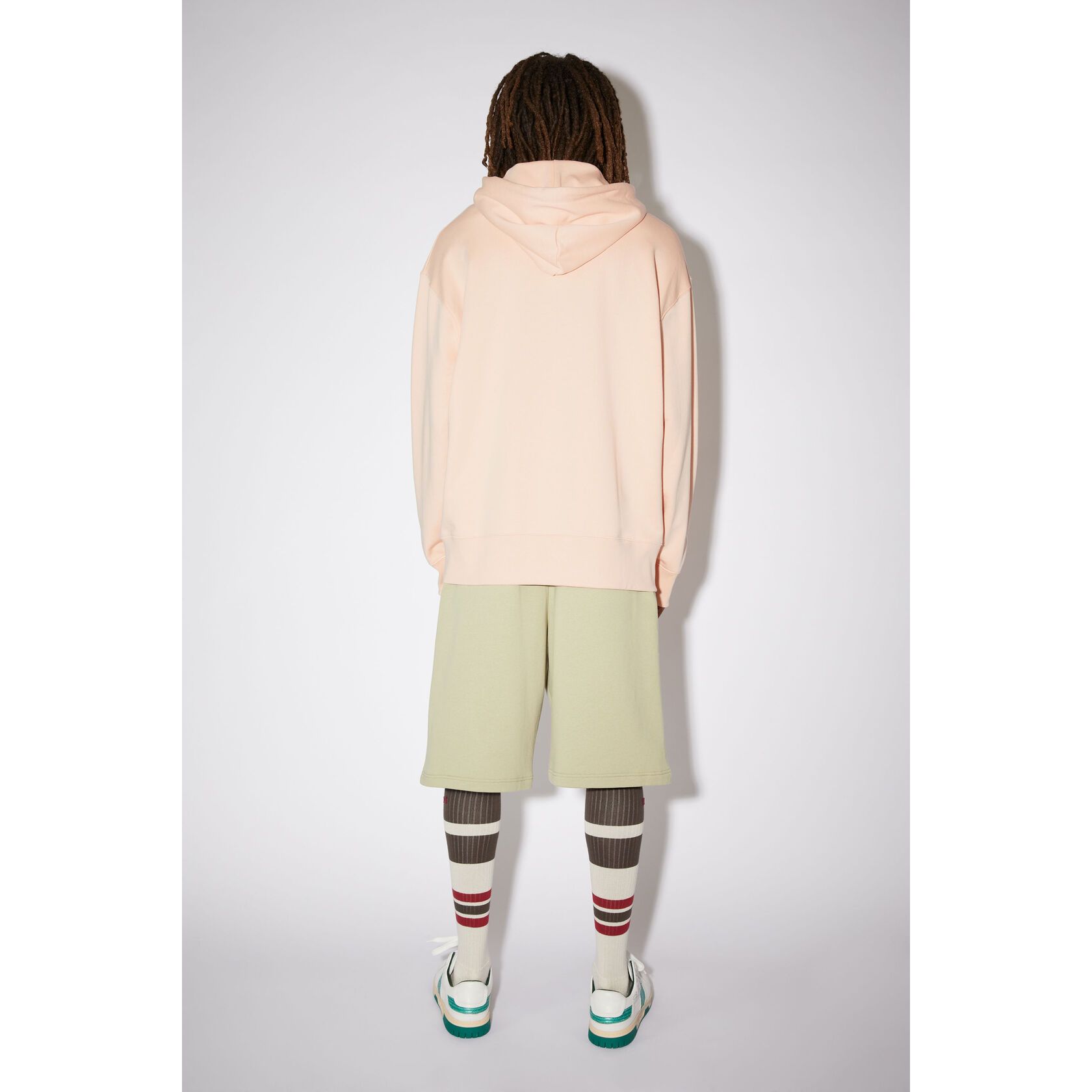 Purchase 아크네 스튜디오 FW21 유니섹스 페이스 로고 핑크 코튼 후디 스웻셔츠 CI0079-AD5