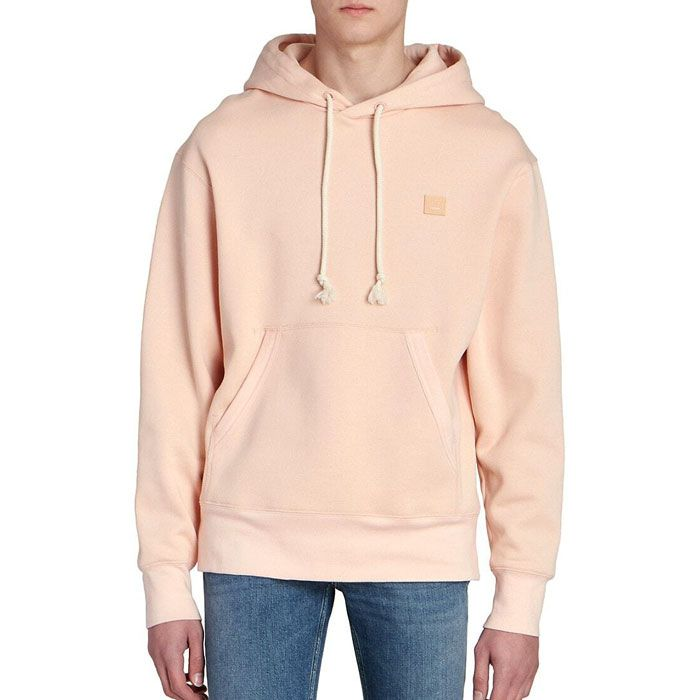 Sizing 아크네 스튜디오 FW21 유니섹스 페이스 로고 핑크 코튼 후디 스웻셔츠 CI0079-AD5