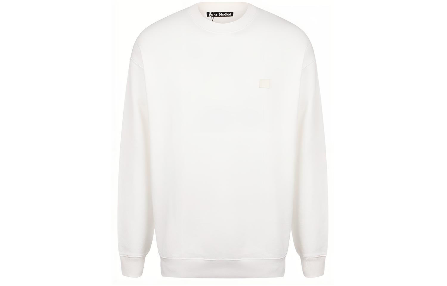 Acne Studios FW21 White Cotton Crewneck Long Sleeve Casual T-Shirt. CI0010CO-183