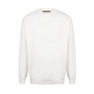 Acne Studios FW21 White Cotton Crewneck Long Sleeve Casual T-Shirt. CI0010CO-183