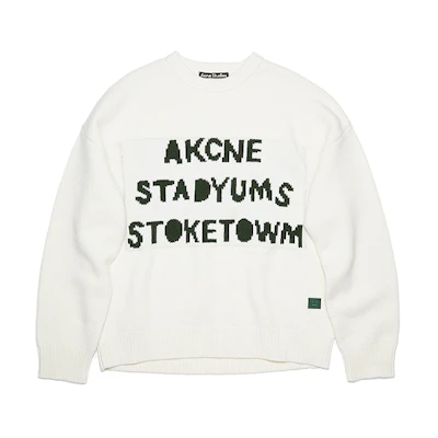 Acne Studios FW21 White Oversized Letter Print Wool Sweater Unisex. C60032-CON