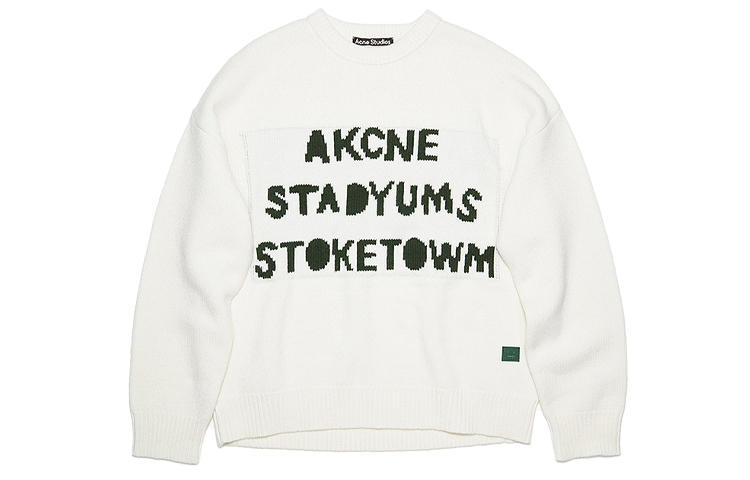 Acne Studios FW21 White Oversized Letter Print Wool Sweater Unisex. C60032-CON 圖 2